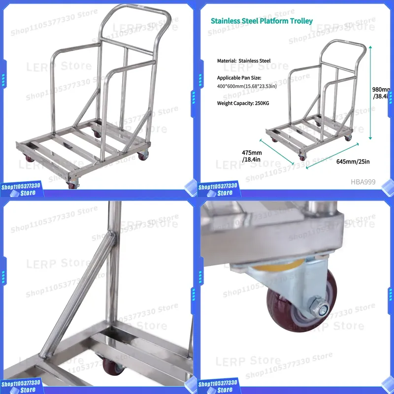 Kitchen Baking Trolley - 980x645x475mm 스테인리스 스틸 주방 베이킹 트롤리