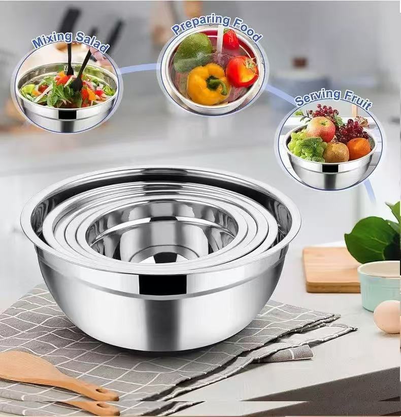 두꺼운 스테인리스 스틸 믹싱볼 세트(뚜껑 포함), 주방 - Kitchen Baking Bowls 리뷰 및 가격