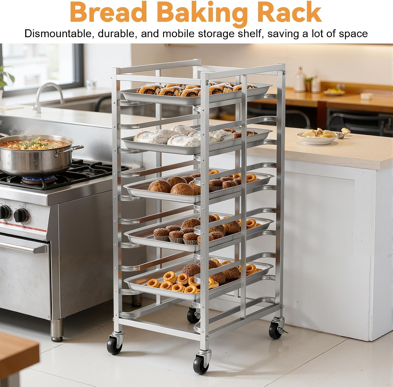 상업용 스테인레스 스틸 베이킹 랙 바퀴付き 시트 팬 보 - Kitchen Baking Trolley 리뷰 및 가격