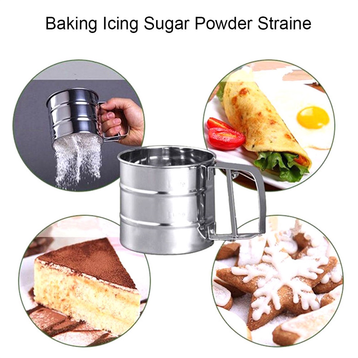 Sifter 채반 스테인레스 스틸 밀가루 체 컵 파우더 - Baking Powder Kitchen 리뷰 및 가격
