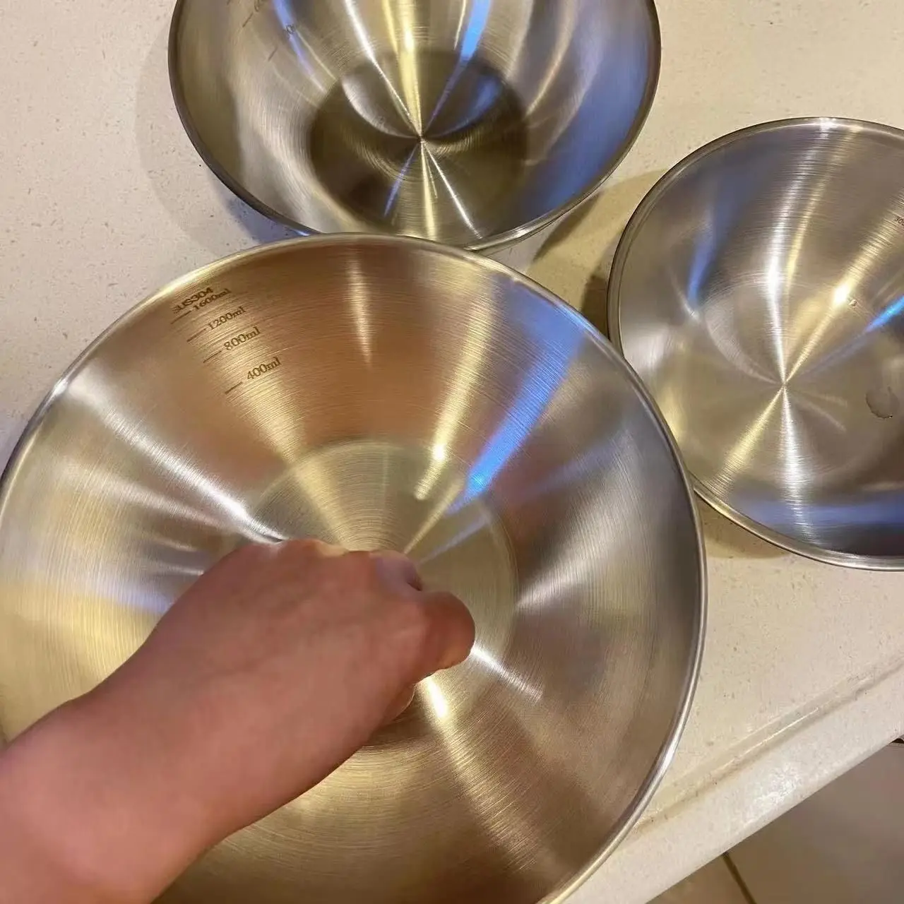 1-3개 스테인리스 스틸 볼 세트(계량 눈금 포함) - - Kitchen Baking Bowls 리뷰 및 가격