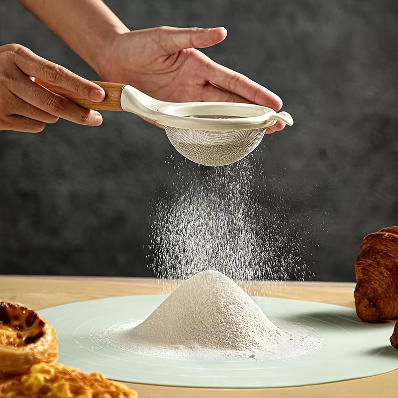 신형 나무 손잡이 밀가루 체 주방 베이킹용 미세망 설탕 - Baking Powder Kitchen 리뷰 및 가격