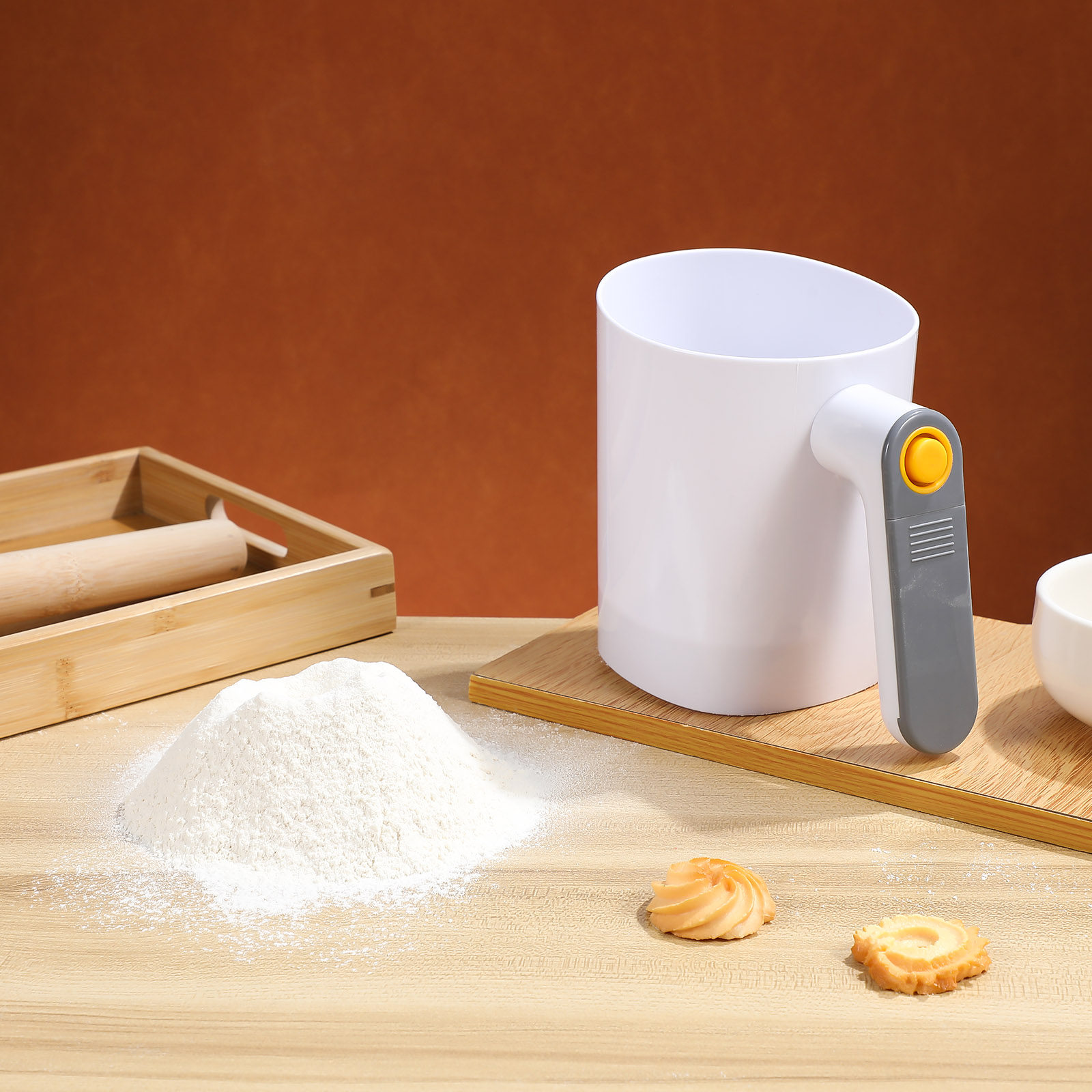 휴대용 전기 밀가루 체, 자동 체망 쉐이커, 베이킹,  - Baking Powder Kitchen 리뷰 및 가격