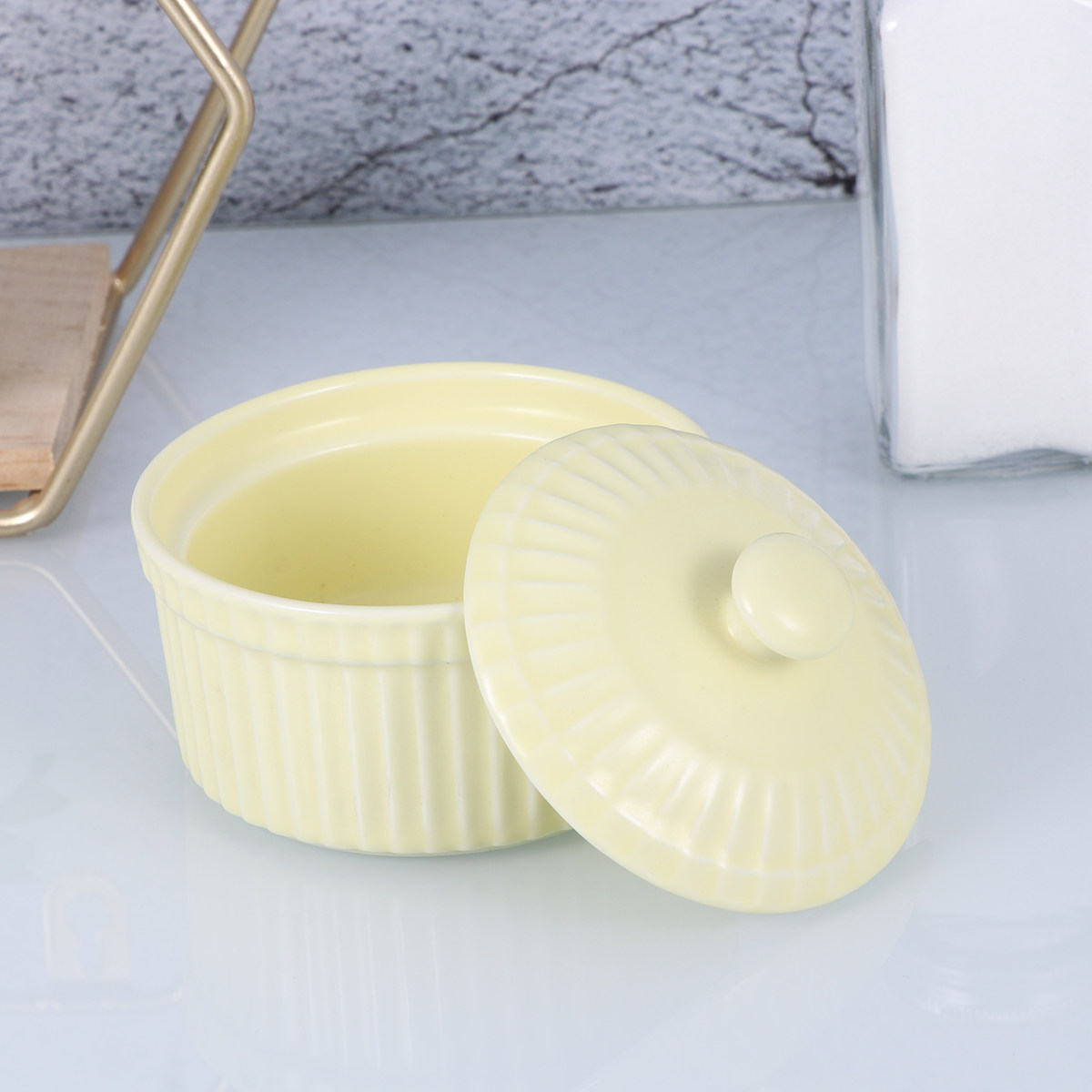 뚜껑이 있는 세라믹 베이킹 볼, 내열성 식품 등급 디저 - Kitchen Baking Bowls 리뷰 및 가격