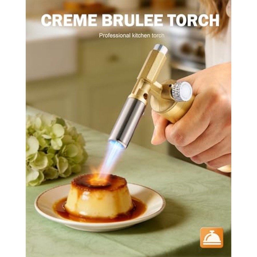 구리 부탄 토치 라이터, 조절 가능한 불꽃이 있는 재충 - Kitchen Baking Torch 리뷰 및 가격