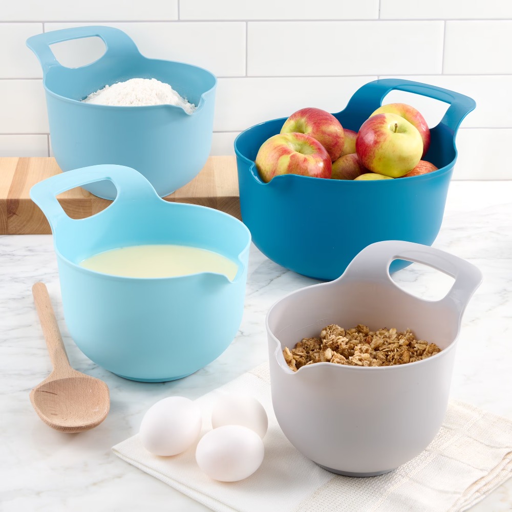플라스틱 믹싱볼 4종 세트 (주둥이와 손잡이 포함) 베 - Kitchen Baking Bowls 리뷰 및 가격