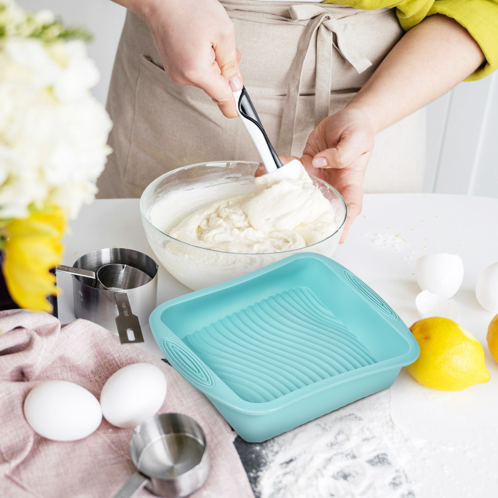 사각형 실리콘 케이크 틀 베이킹 팬 빵 틀 논스틱 베이 - Kitchen Baking Tray 리뷰 및 가격
